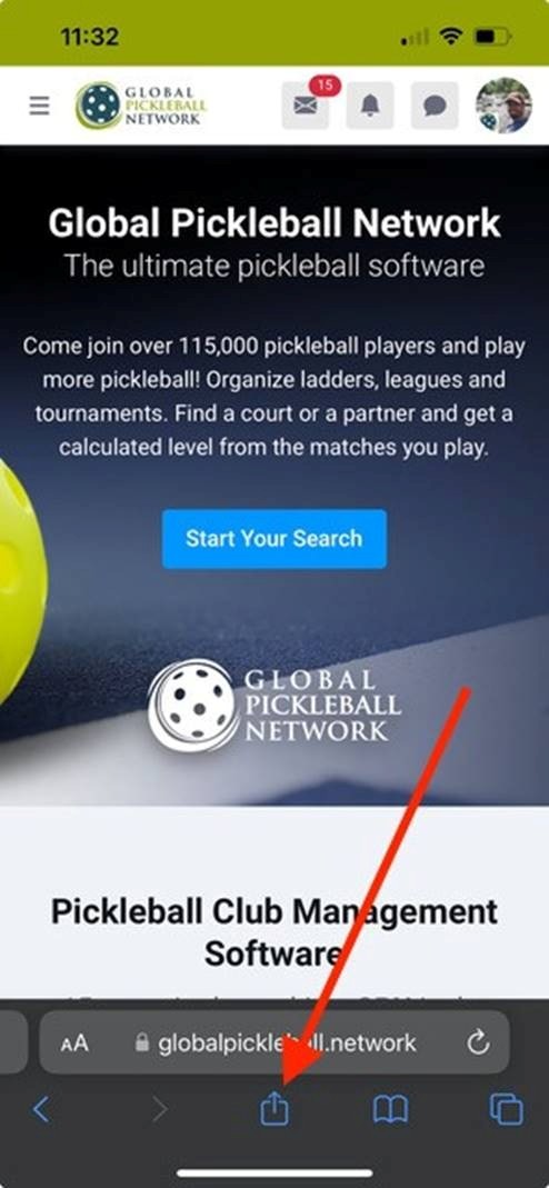 GPN Add to Home Screen Step 1
